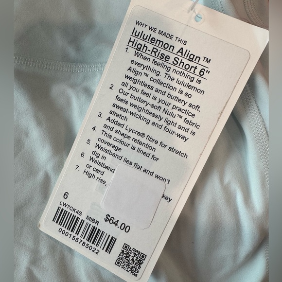 NWT Lululemon Align High-Rise Shorts 6” Size 6 Mint Breeze - Picture 5 of 6
